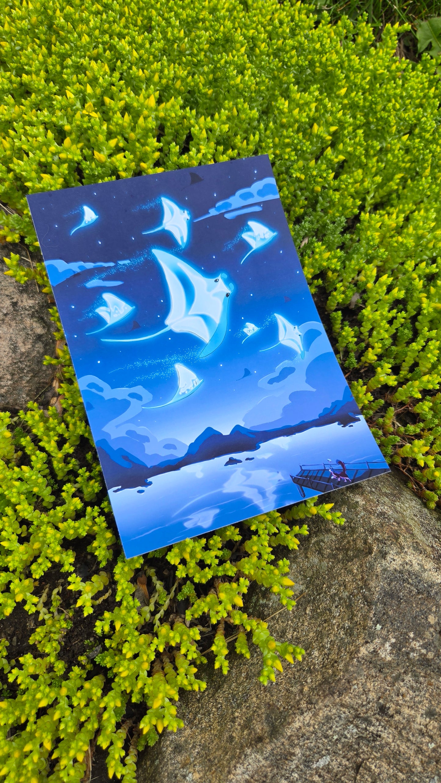 Sea in The Stars Stingray Art Print 5x7