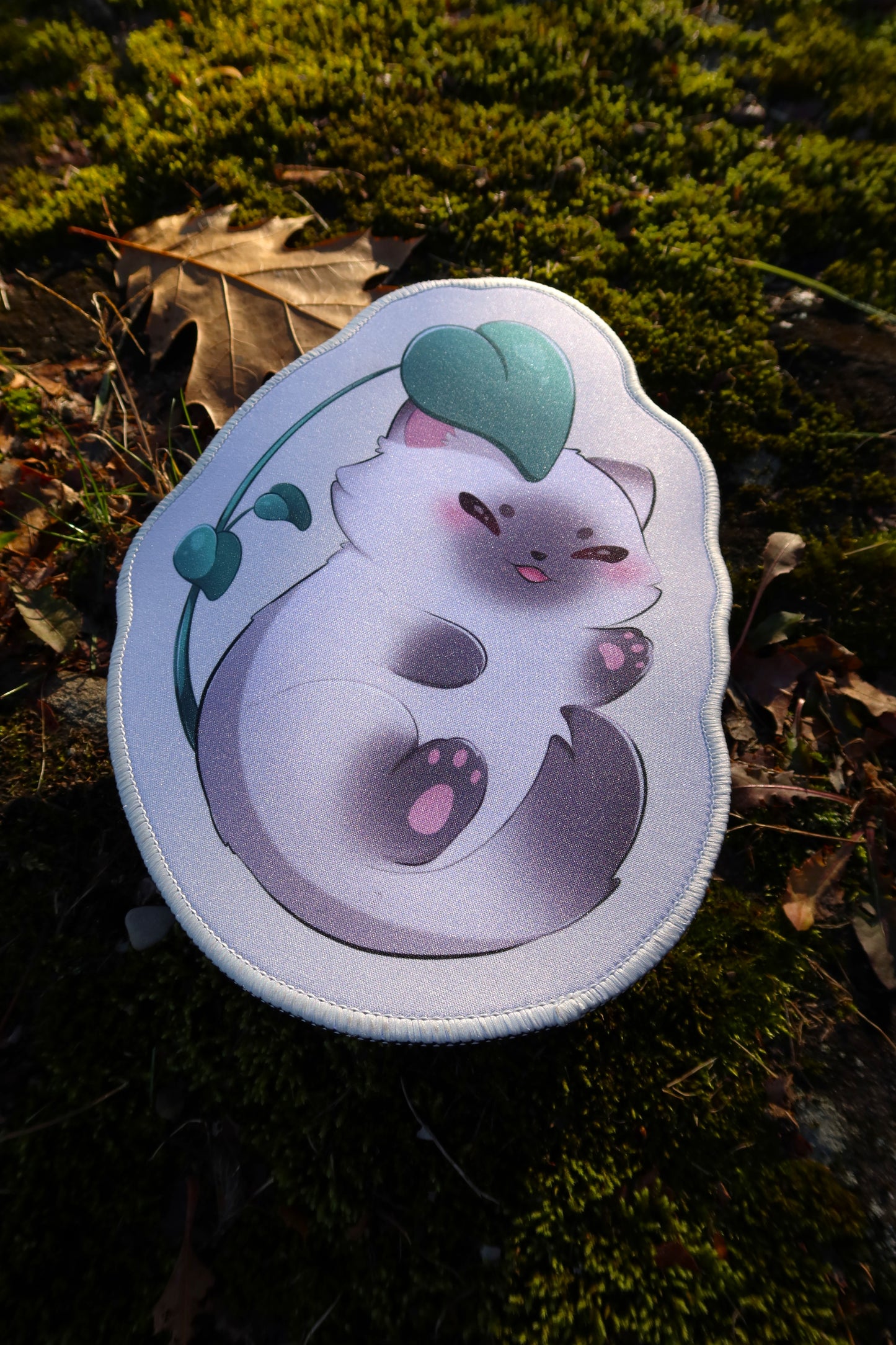 Cozy Leaf Cat Mousepad