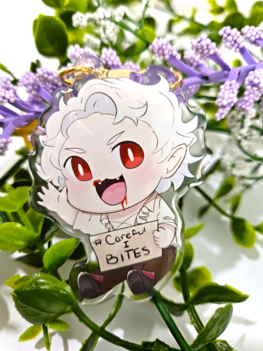 Careful I Bites Vampire Acrylic Keychain