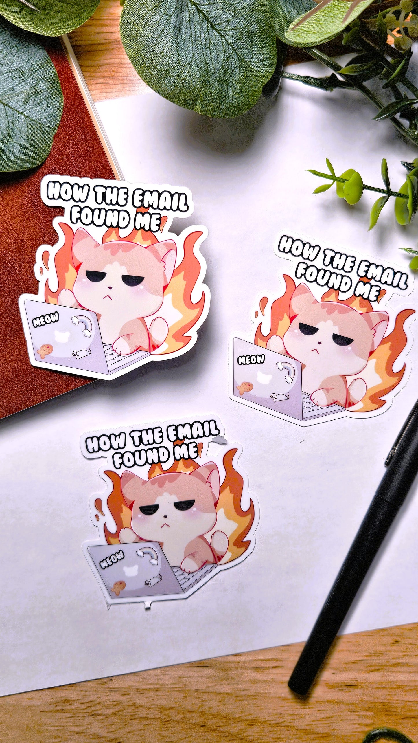 How the Email Found Me Neko Vinyl Sticker