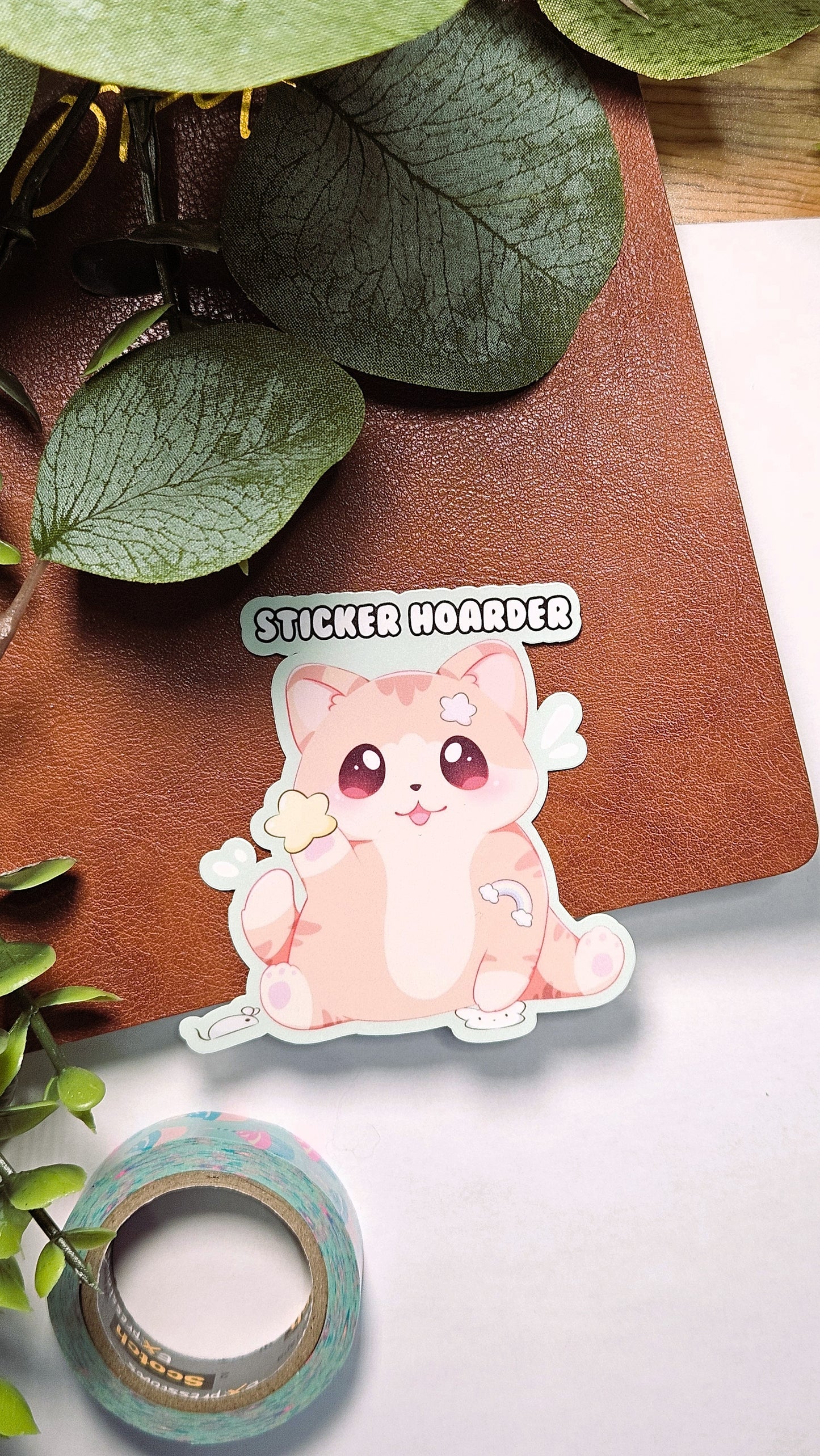 Sticker Hoarder Neko Vinyl Sticker