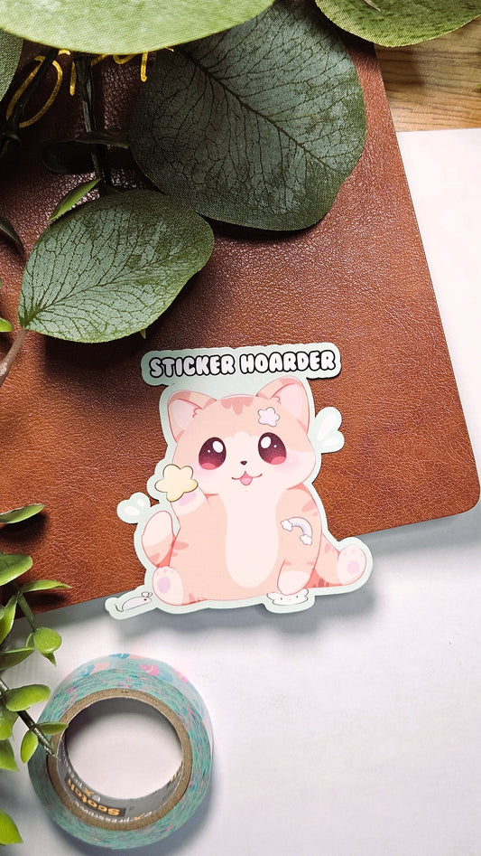 Sticker Hoarder Neko Vinyl Sticker