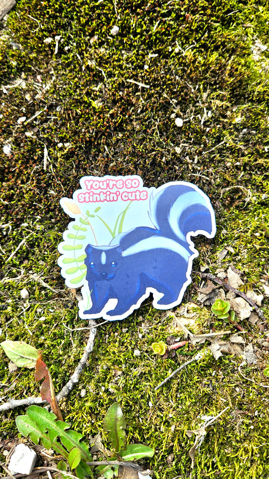 So Stinkin' Cute Skunk Vinyl Sticker