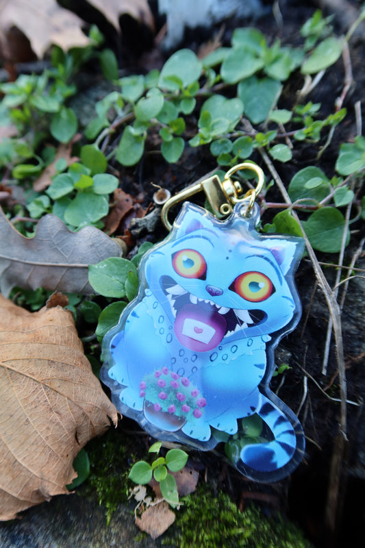 Derpy Demon Cat Acrylic Keychain