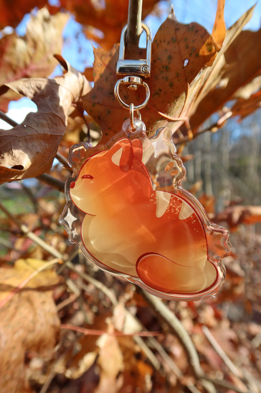 Loafing Around Cat Bread Keychain